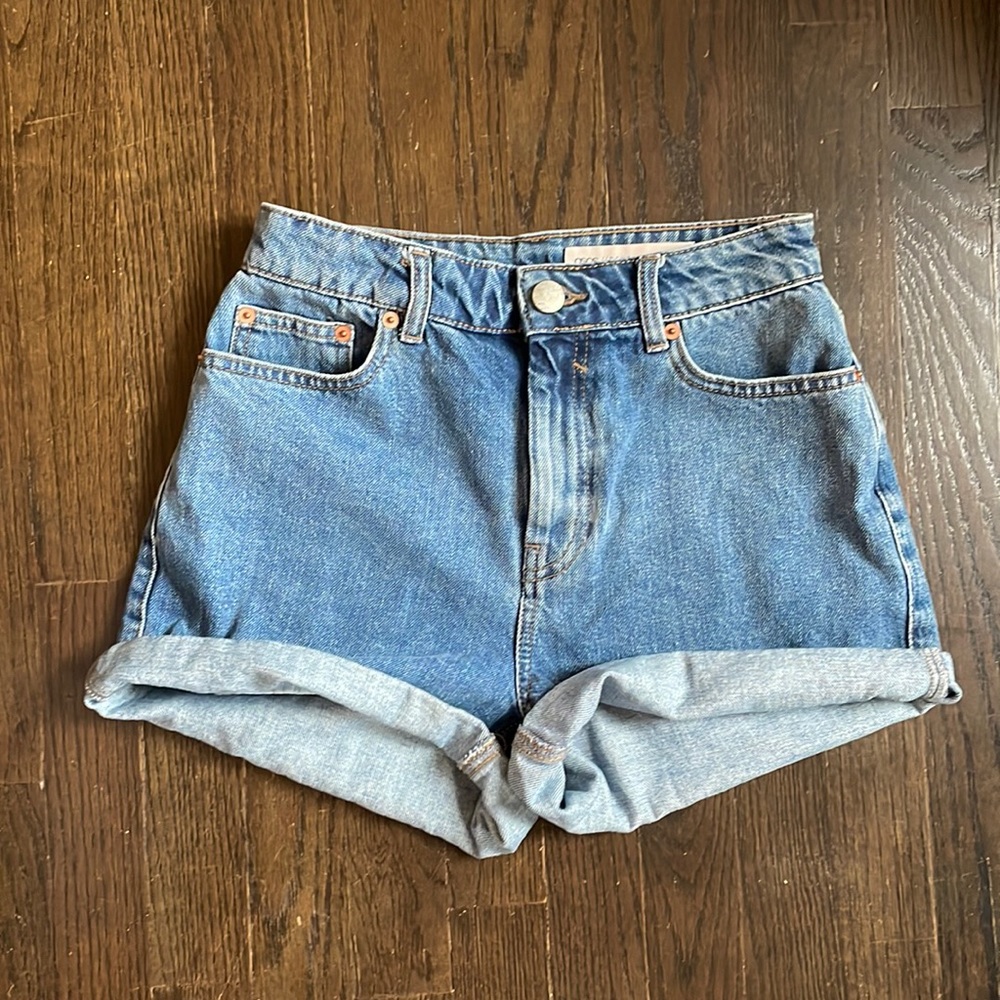 High waisted denim asos shorts